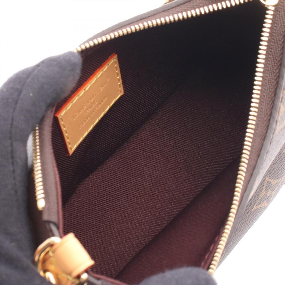 Louis Vuitton Monogram Canvas Handbag Brown Leather Boulogne